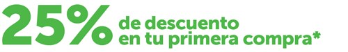 25% de descuento en tu primera compra